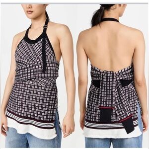3:1 Phillip Lim Chic Black and White Halter Top